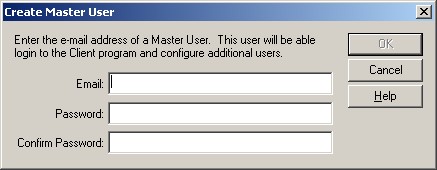 create master user dialog